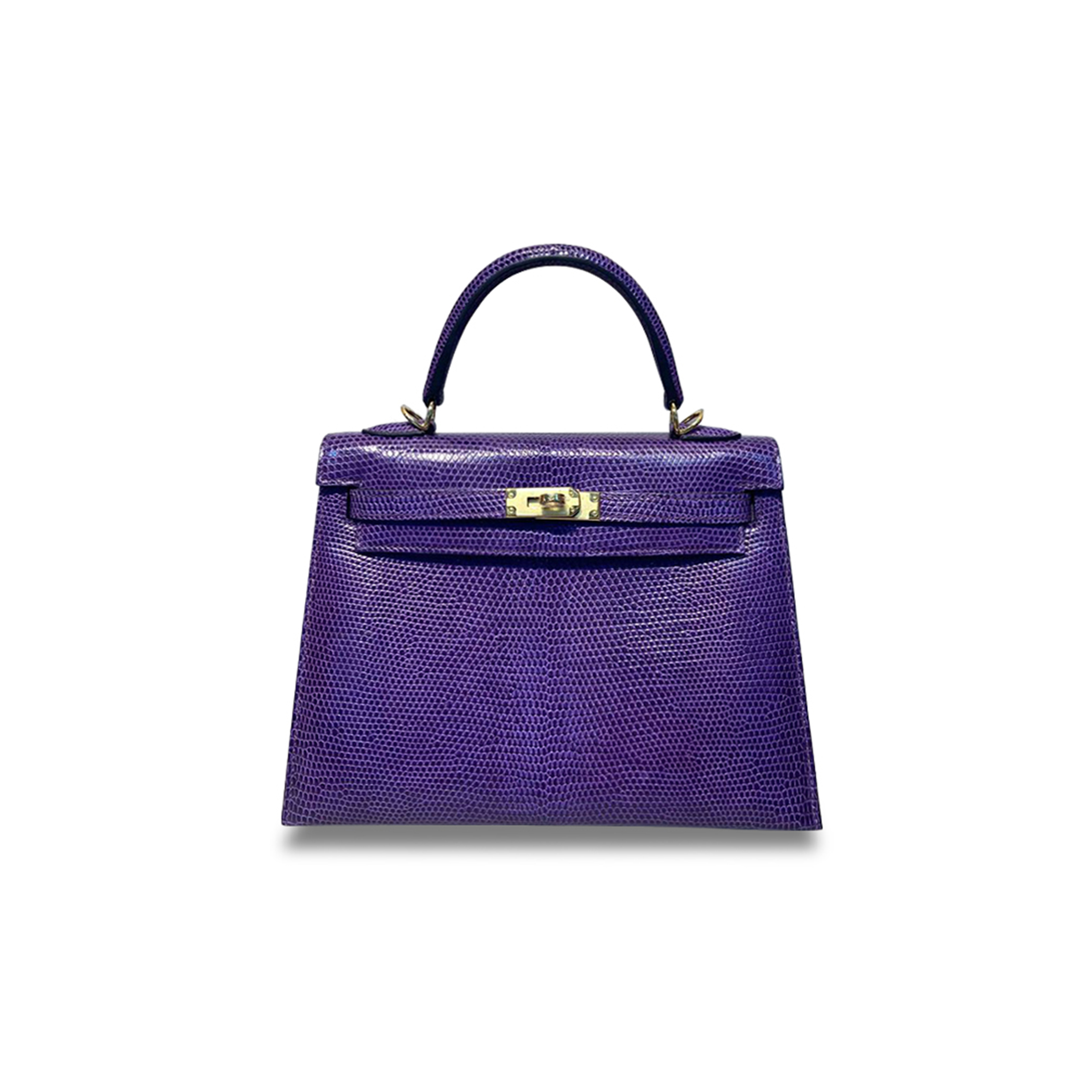 H**mes master kelly 25 lizard violet gold button (25*17*7cm)